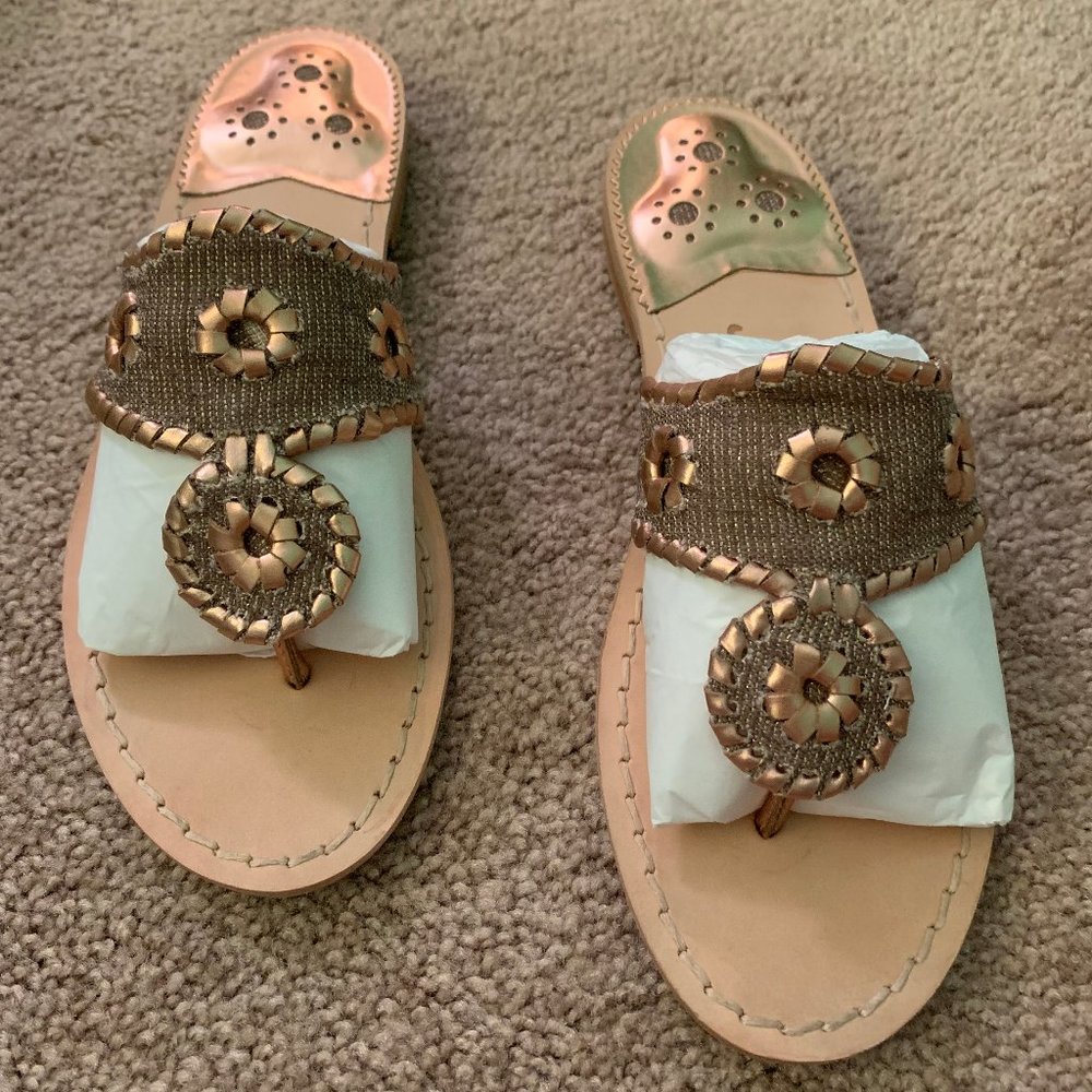 Jack Rogers Isla Brown & Rose Gold Sandals